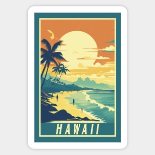 Hawaii Vintage Retro Travel Poster Sticker